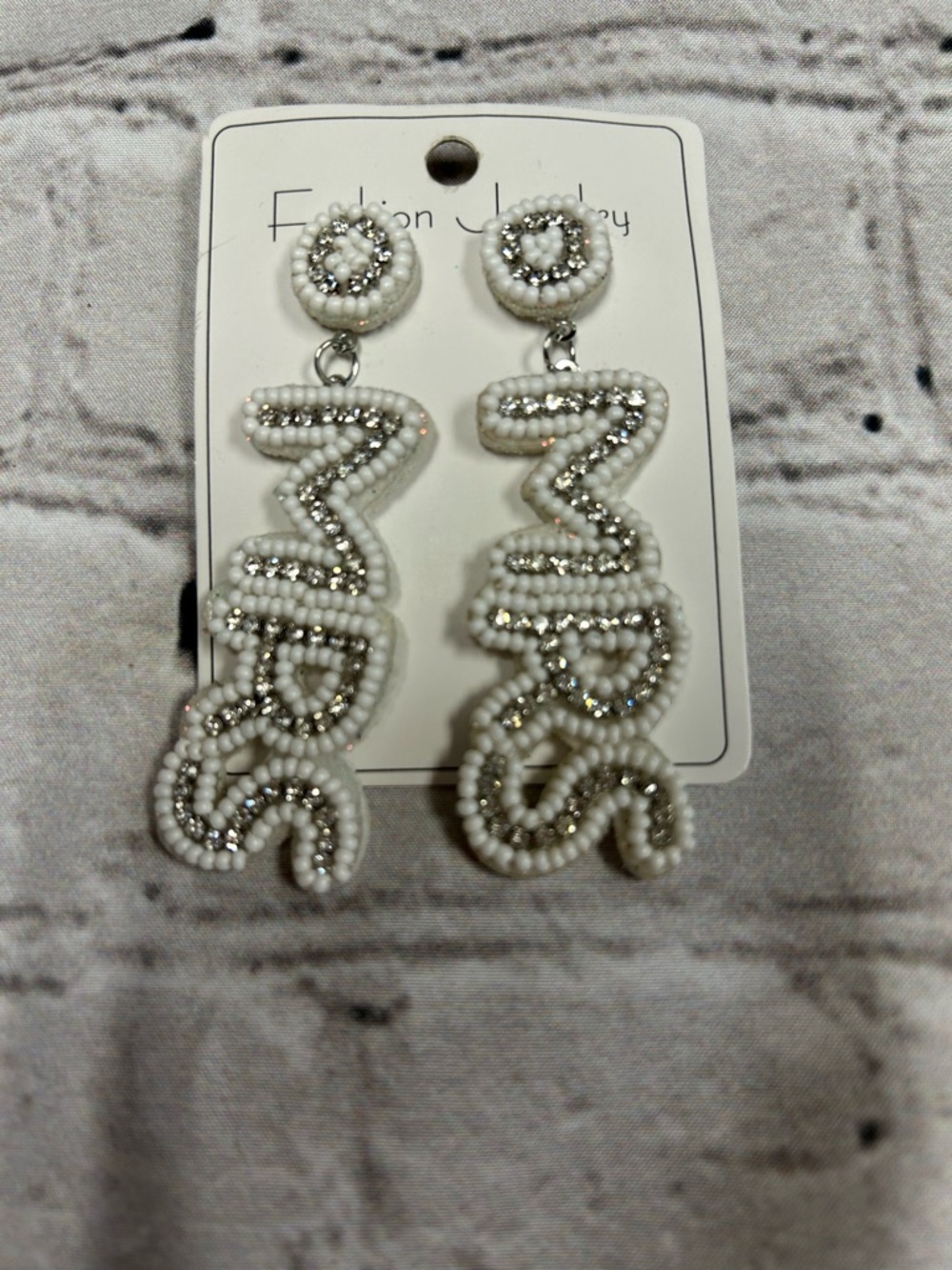 Bride White Beaded Drop Earrings